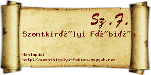 Szentkirályi Fábián névjegykártya